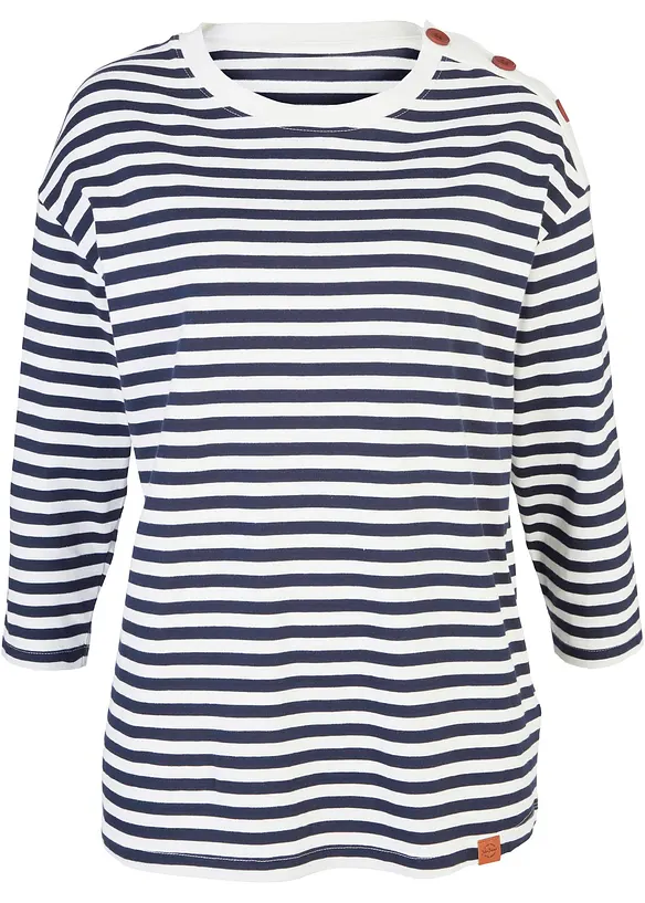 T-shirt manches longues oversize avec boutons, bonprix