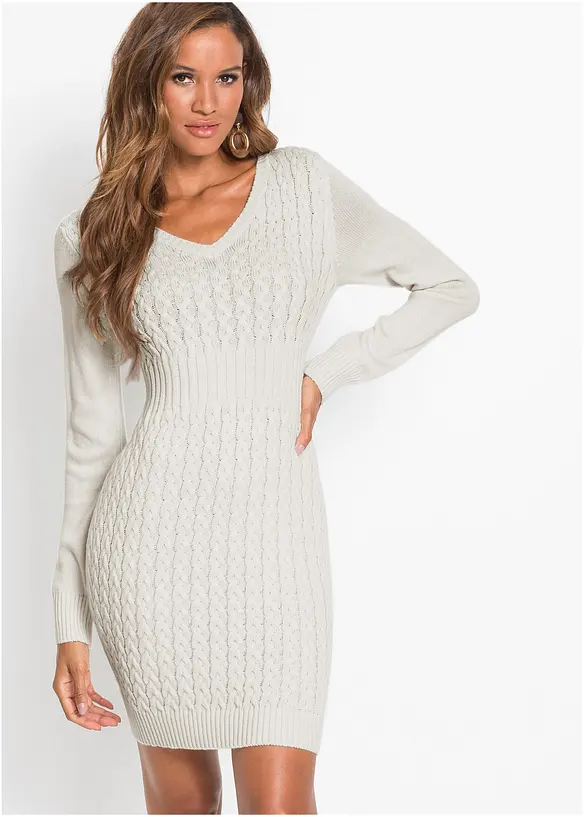 Strickkleid mit Zopfmuster, bonprix