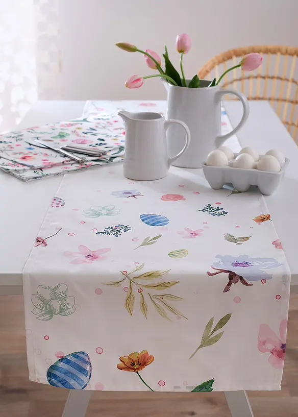 Lot de 4 sets de table avec imprim&eacute; fleurs, bonprix