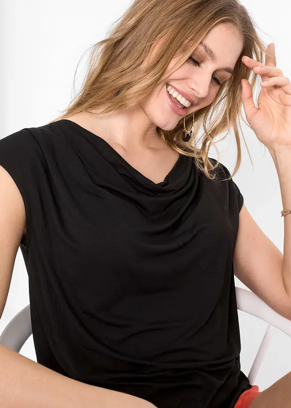 Wasserfall-Shirt aus Viskose-Mix, bonprix