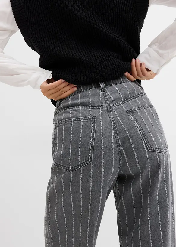 Wide-Leg-Jeans High Waist mit Destroyed Effekten, bonprix