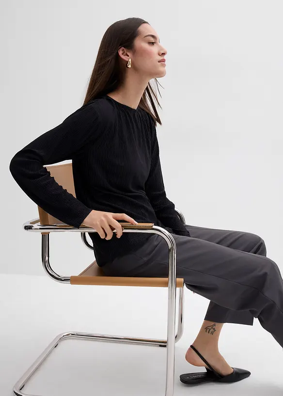 Langarmshirt mit Struktureffekt, bonprix