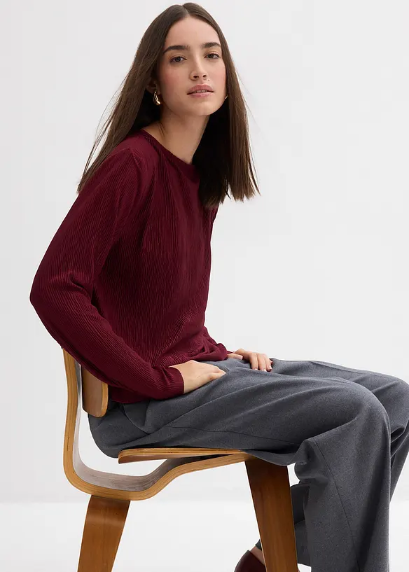 Langarmshirt mit Struktureffekt, bonprix