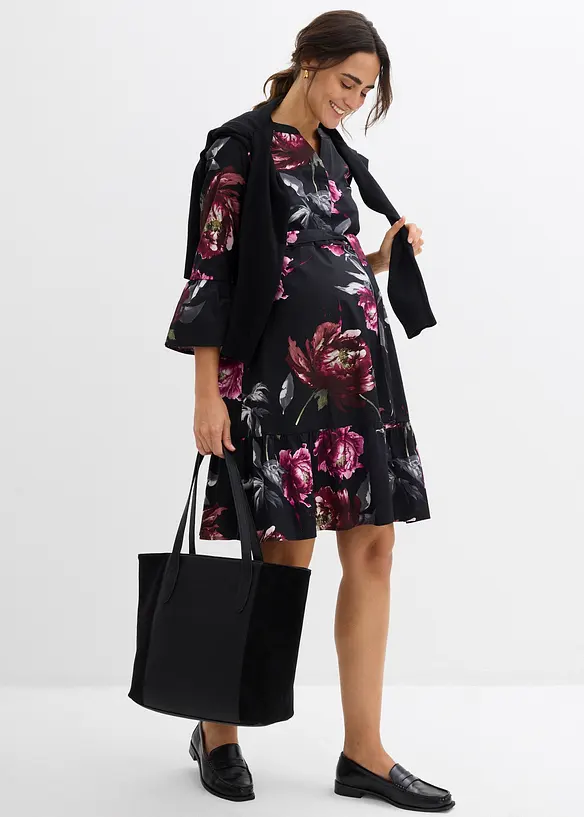 Robe de grossesse et d’allaitement en satin de coton, bonprix