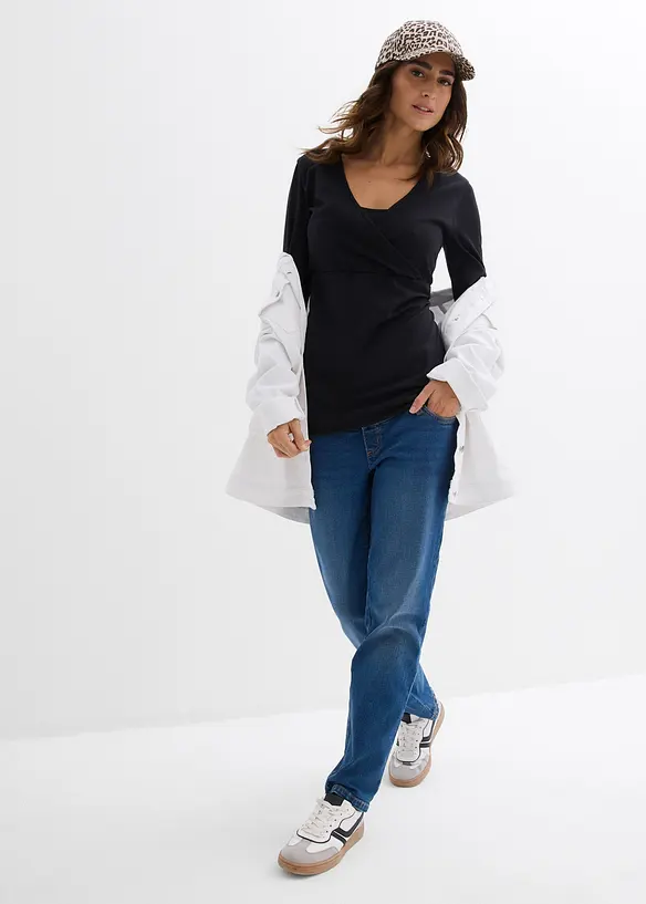 Lot de 2 T-shirts 2en1 de grossesse et d&rsquo;allaitement, bonprix
