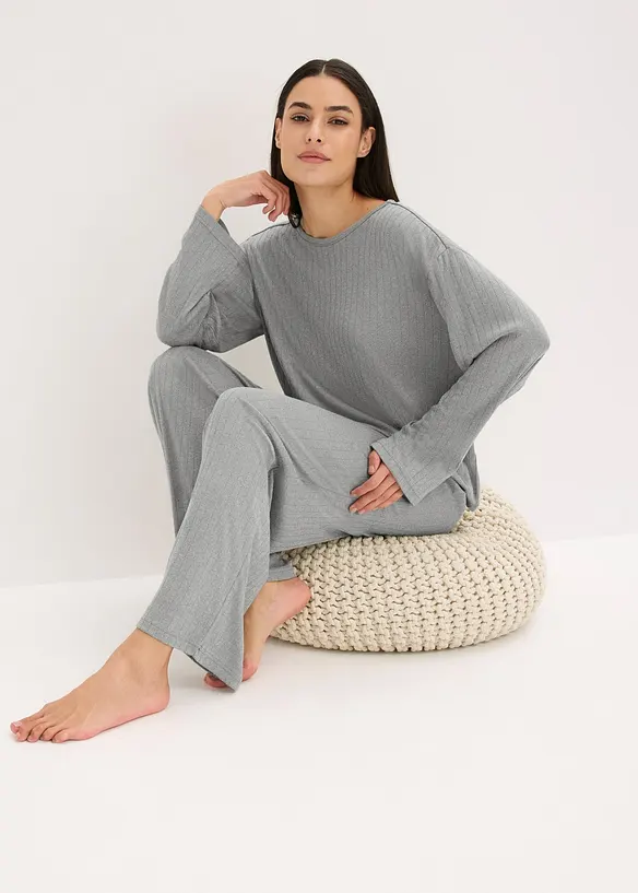 Pyjama aus weichem Pointelle-Jersey, bonprix