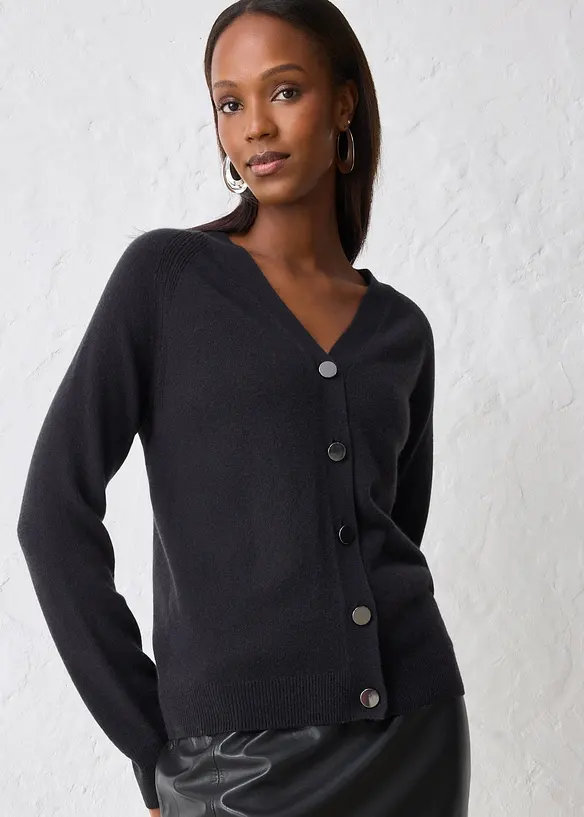 Cashmerestrickjacke mit Good Cashmere Standard®-Anteil, bonprix