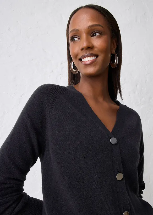 Cashmerestrickjacke mit Good Cashmere Standard®-Anteil, bonprix