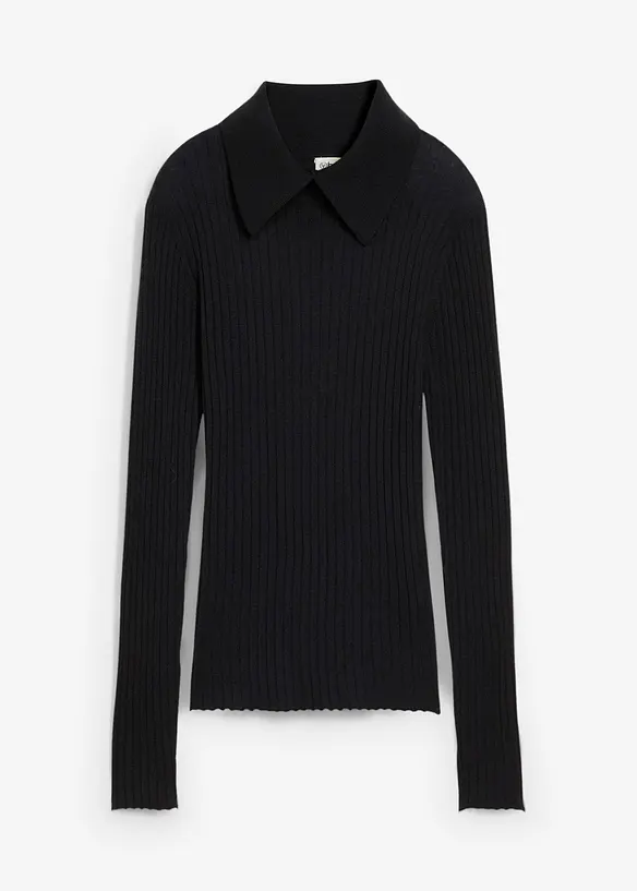Pull côtelé en laine mérinos, bonprix