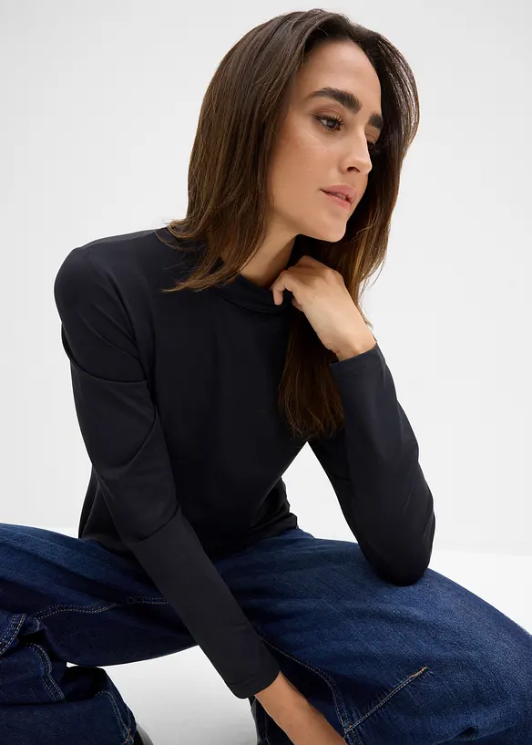 Langarmshirt mit Stehkragen, bonprix