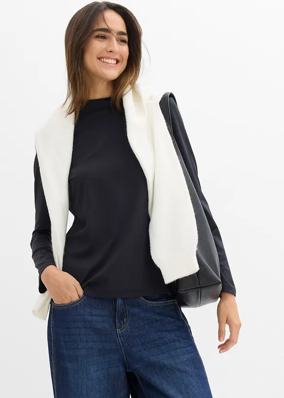 Langarmshirt mit Stehkragen, bonprix