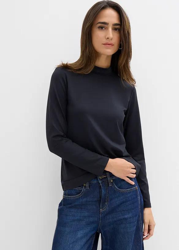 Langarmshirt mit Stehkragen, bonprix