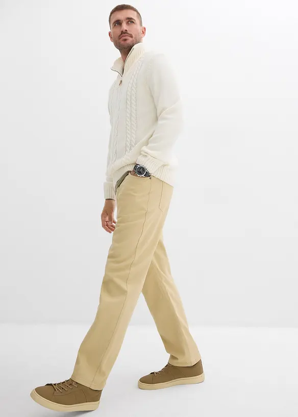 Relaxed Fit Twillhose mit Komfortbund, Straight, bonprix