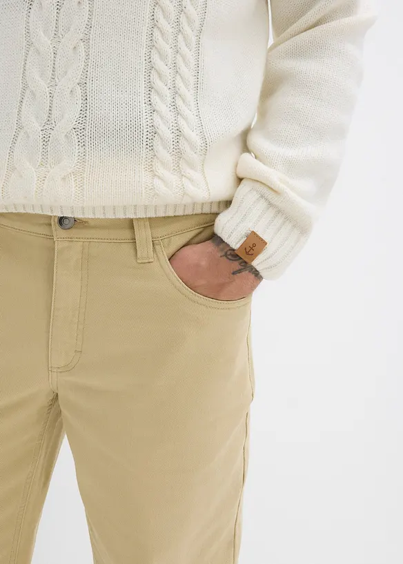 Relaxed Fit Twillhose mit Komfortbund, Straight, bonprix