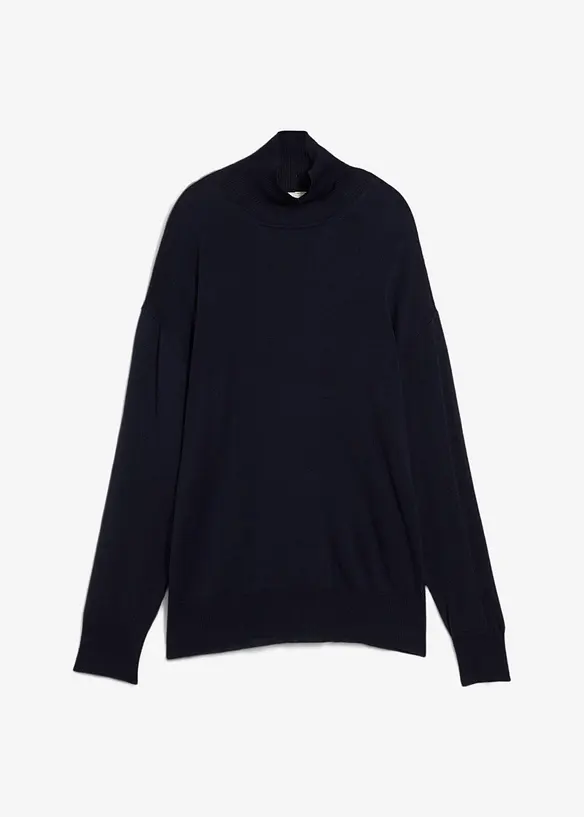 Leichter Feinstrickpullover mit breitem Turtleneck aus Viskose-Mix, bonprix