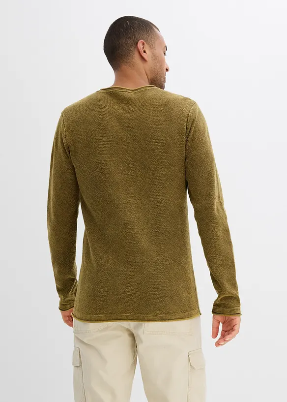 Pullover in gewaschener Optik, Slim Fit, bonprix