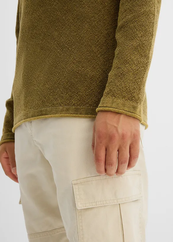 Pullover in gewaschener Optik, Slim Fit, bonprix