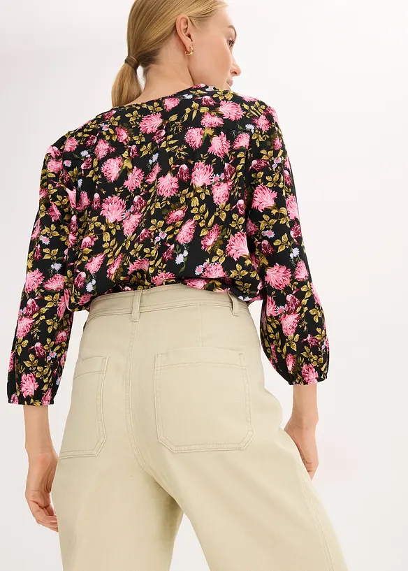 Highwaist-Twillhose aus reiner Baumwolle, bonprix