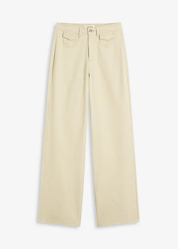Highwaist-Twillhose aus reiner Baumwolle, bonprix