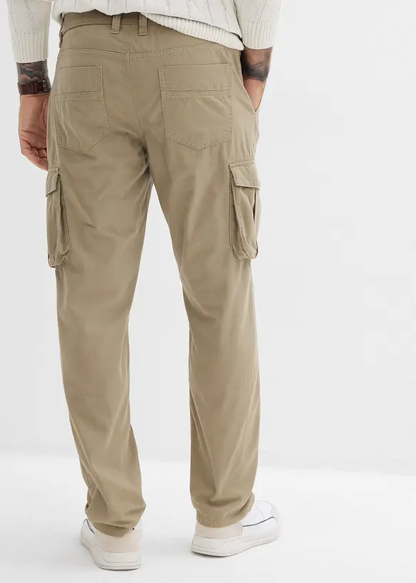 Regular Fit Cargohose aus reiner Baumwolle, Straight, bonprix