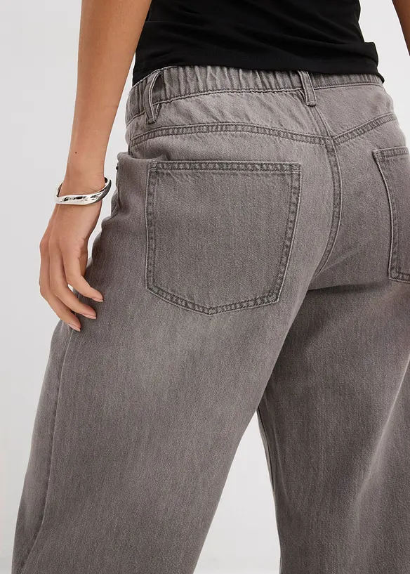 Wide-Leg-Jeans Mid Waist, Bequembund, bonprix