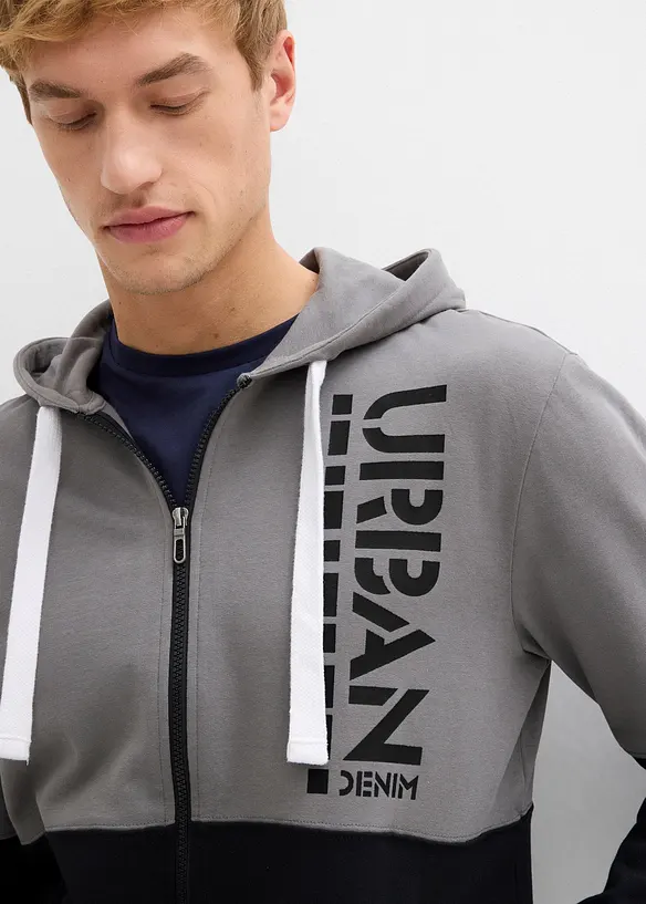 Kapuzen-Sweatjacke aus reiner Bio-Baumwolle, bonprix