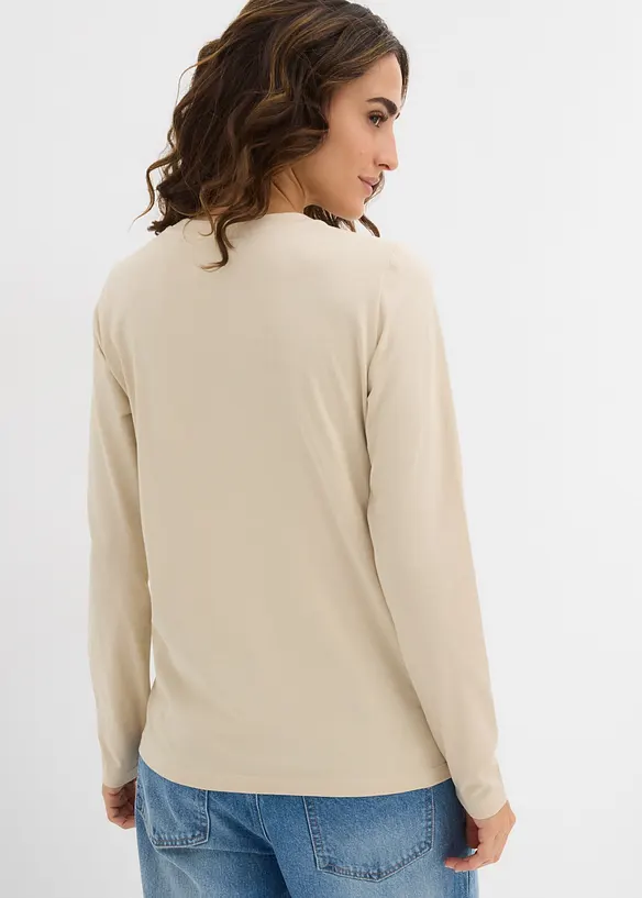 Langarmshirt mit reiner Bio-Baumwolle (2er Pack), bonprix