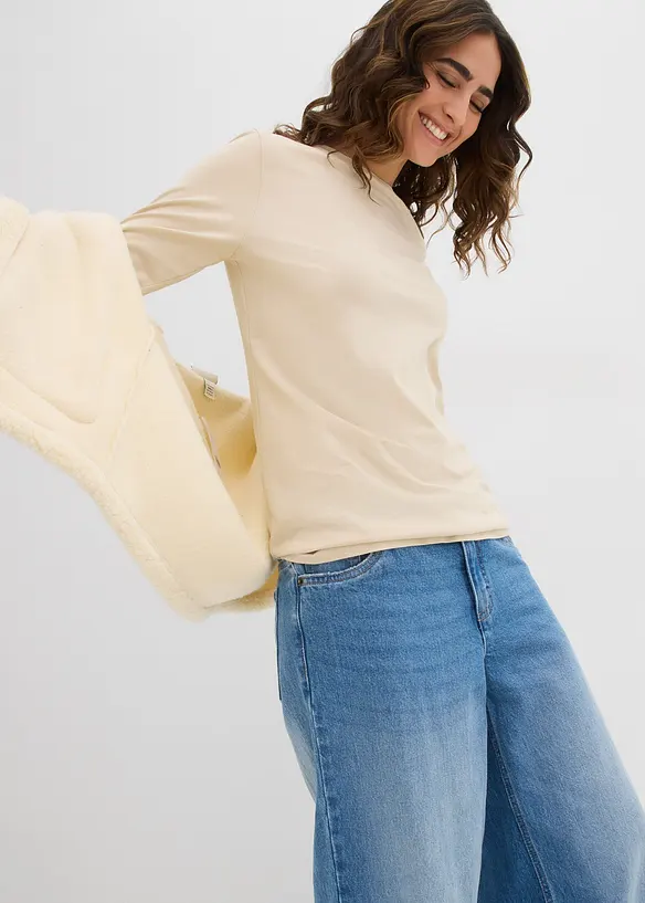 Langarmshirt mit reiner Bio-Baumwolle (2er Pack), bonprix