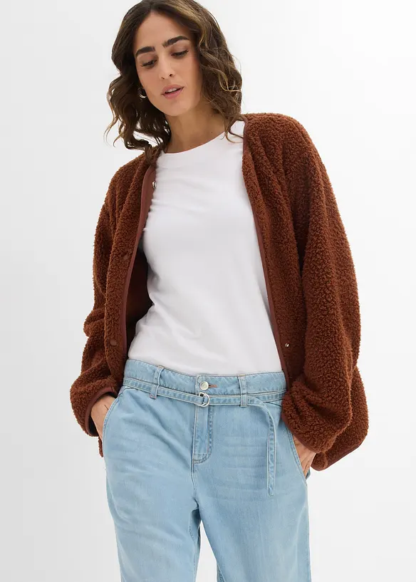 Wide-Leg-Jeans Mid Waist mit Gürtel, bonprix