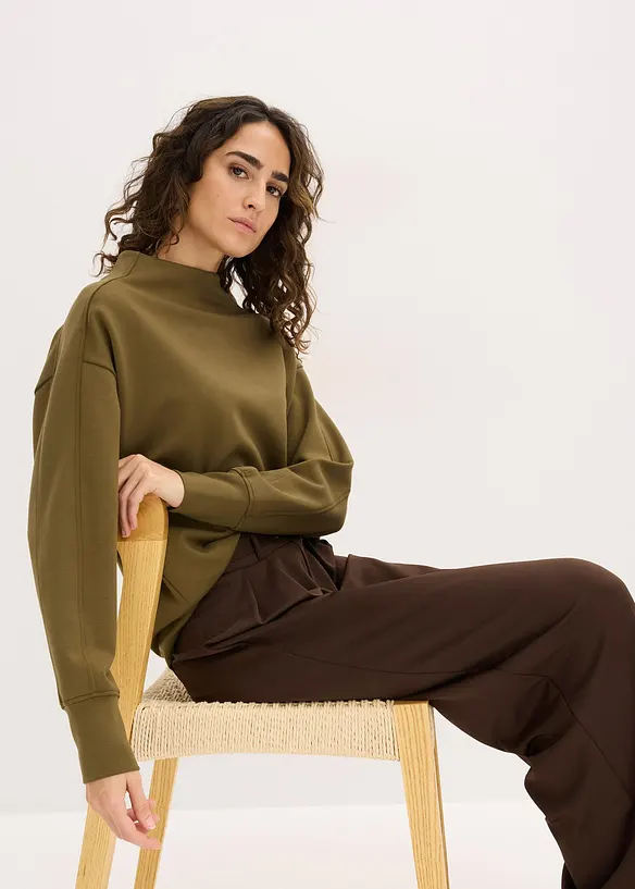 Oversize Sweatshirt aus weichem Scuba, bonprix