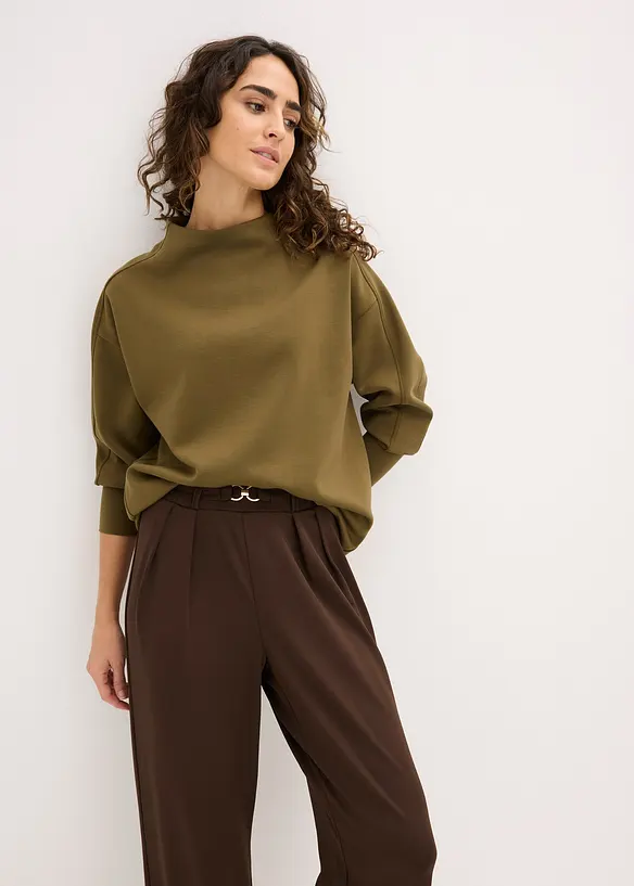 Oversize Sweatshirt aus weichem Scuba, bonprix