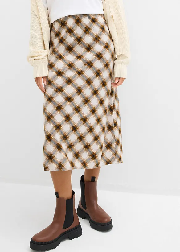 Flanell-Midirock aus reiner Baumwolle, bonprix