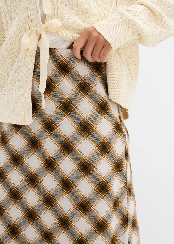 Flanell-Midirock aus reiner Baumwolle, bonprix