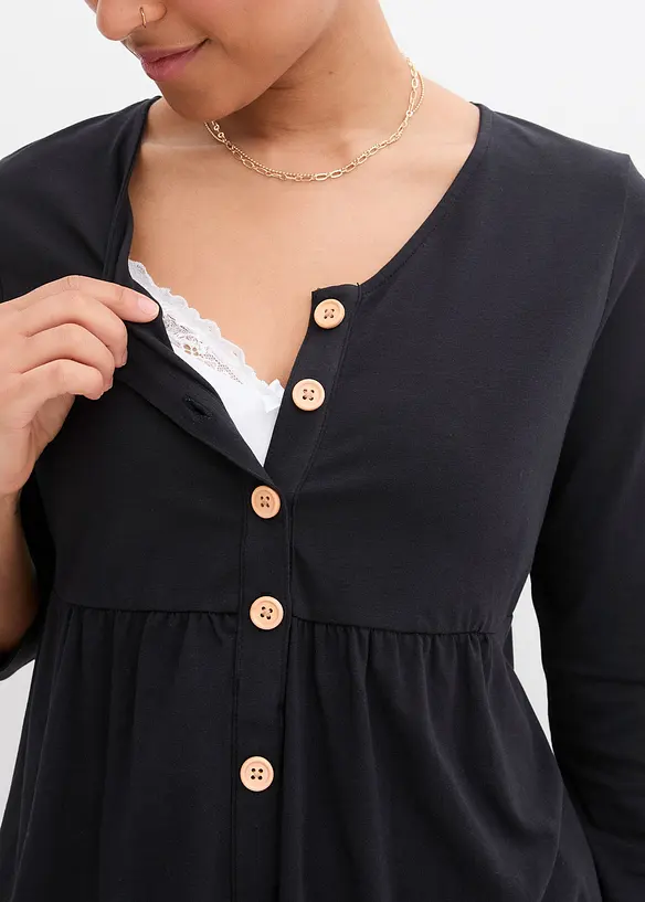 2-in-1 Umstandsshirt und Stillshirt aus Bio-Baumwolle, bonprix