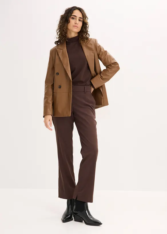 Oversize-Blazer aus Lederimitat, bonprix