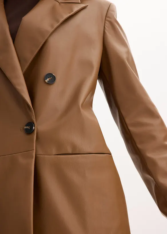Oversize-Blazer aus Lederimitat, bonprix