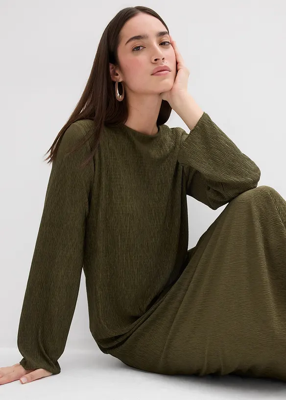 Midikleid aus strukturiertem Crinkle, bonprix