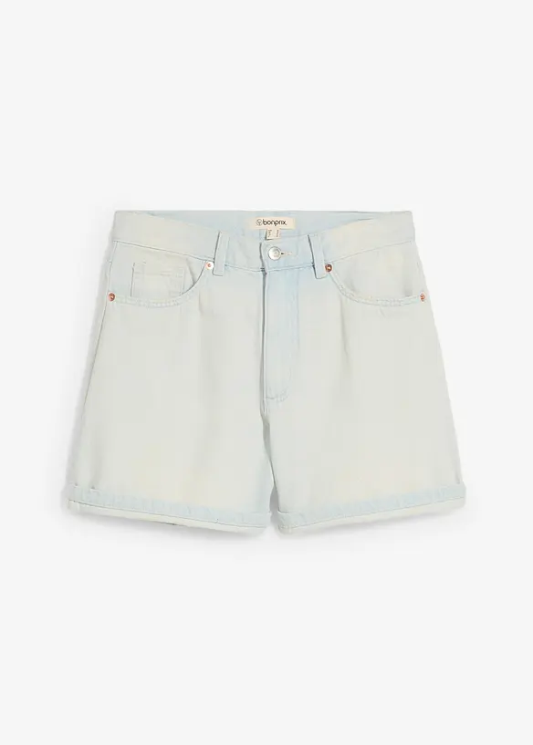 Short en jean taille haute, peu extensible, bonprix