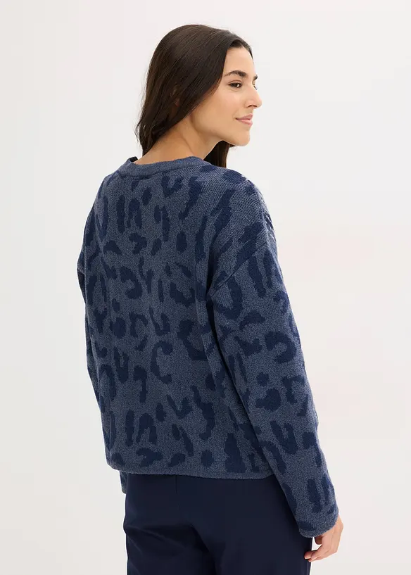 Jacquard Oversize Pullover mit Pailletten, bonprix