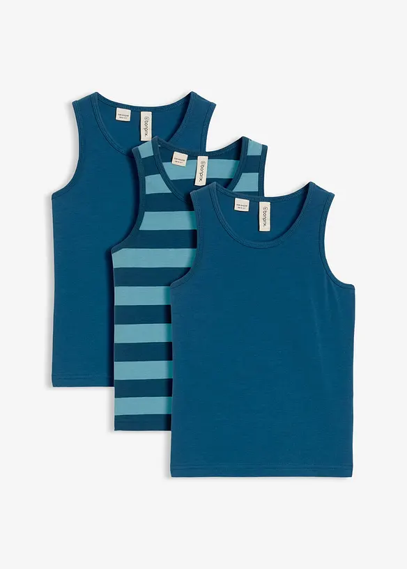 Lot de 3 débardeurs en coton doux et extensible, bonprix