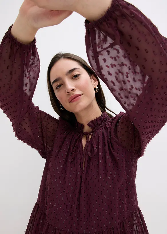 Robe-tunique en voile plumetis irisé, bonprix