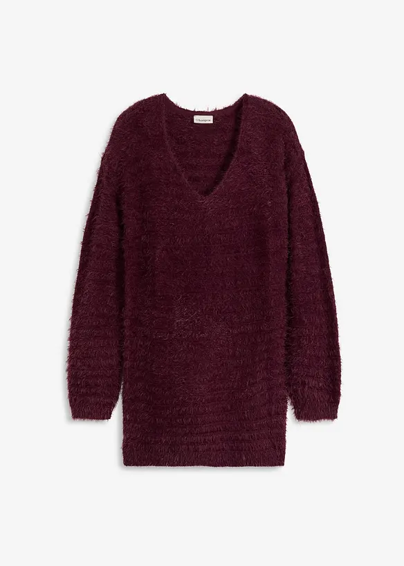 Flauschiger Long-Pullover, bonprix