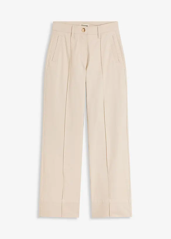 Pantalon en twill avec passepoil et poche gilet, bonprix