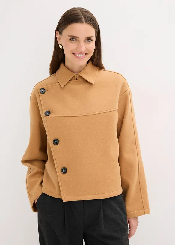 Veste aspect laine à boutons en diagonale, bonprix