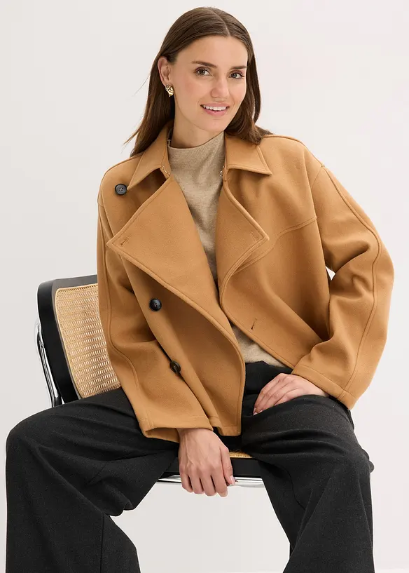 Veste aspect laine à boutons en diagonale, bonprix
