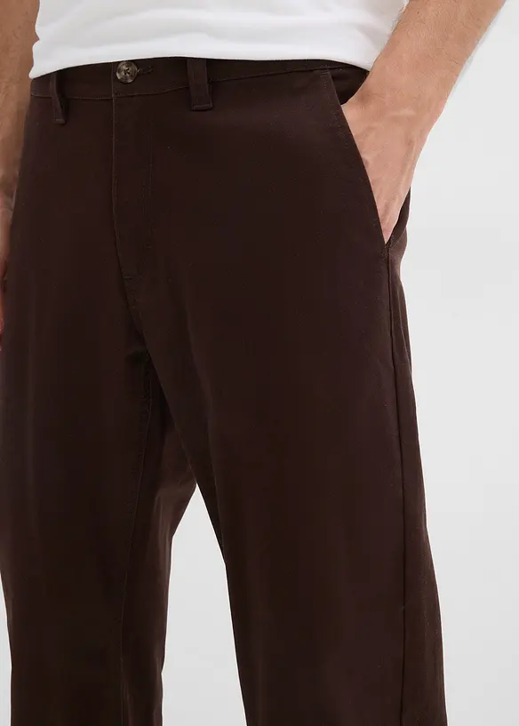 Relaxed Fit Stretch-Chinohose mit Bio Baumwolle, Straight, bonprix