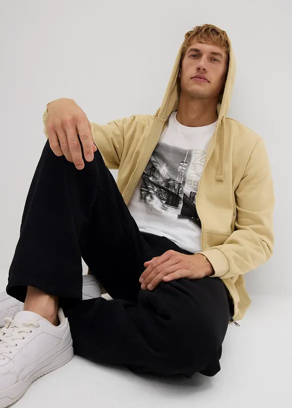 Kapuzen-Sweatjacke mit Reißverschluss, bonprix