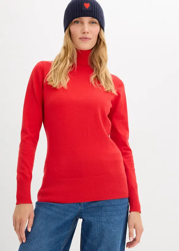 Pull col roulé basique, bonprix
