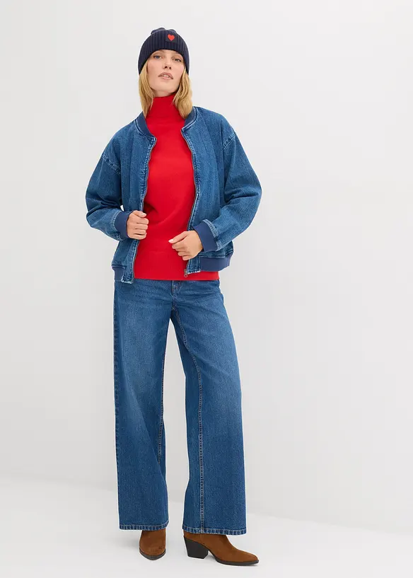 Pull col roulé basique, bonprix