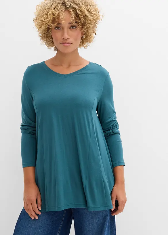 T-shirt à manches longues en viscose douce, bonprix